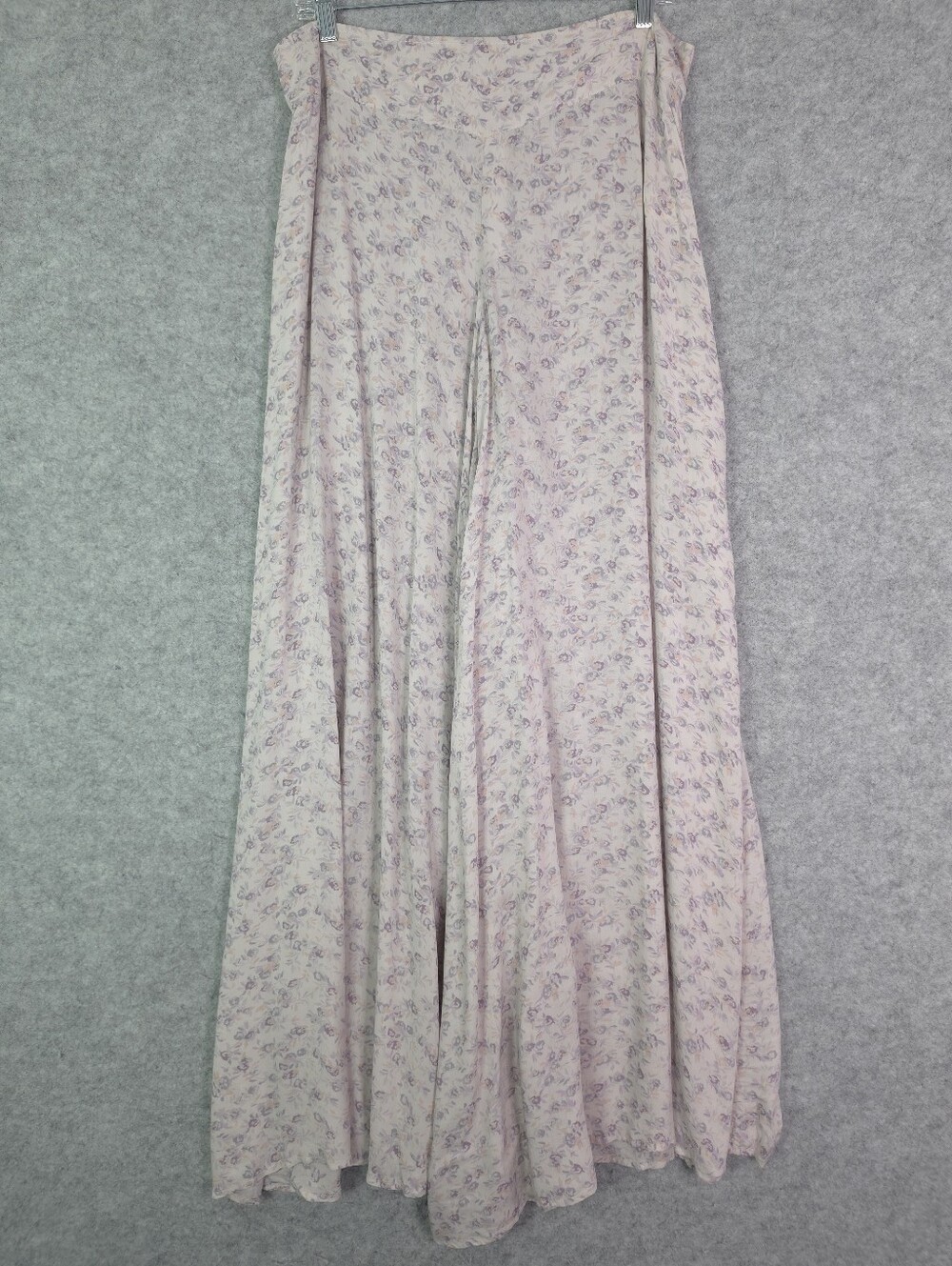 Free People Light Lilac Floral Extreme Wide-Leg Palazzo Pants Sz 12 - Picture 1 of 9